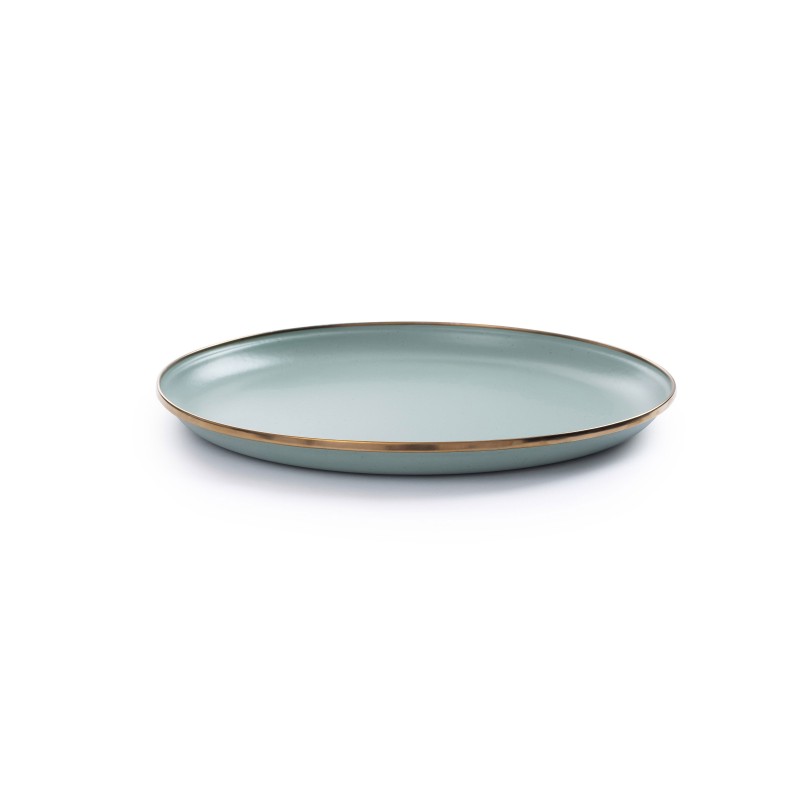 Large Mint Green Enamel Steel Plates –...