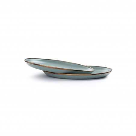 Large Mint Green Enamel Steel Plates – Barebones Living