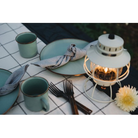 Grandes assiettes en acier émaillé couleur vert menthe – Barebones Living