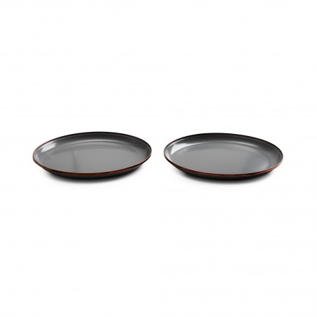 Large Dark Grey Enamel Steel Plates – Barebones Living