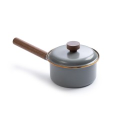 Enamel Steel Saucepan Dark Grey – Barebones Living