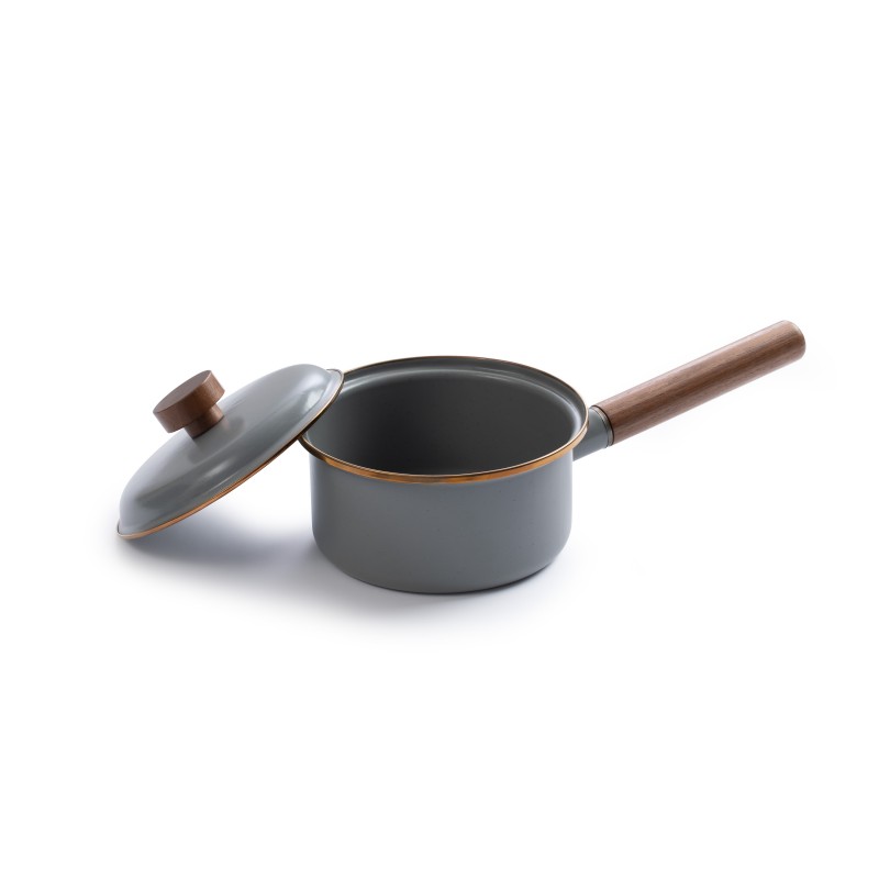 Enamel Steel Saucepan Dark Grey – Barebones Living