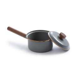 Enamel Steel Saucepan Dark Grey – Barebones Living 2