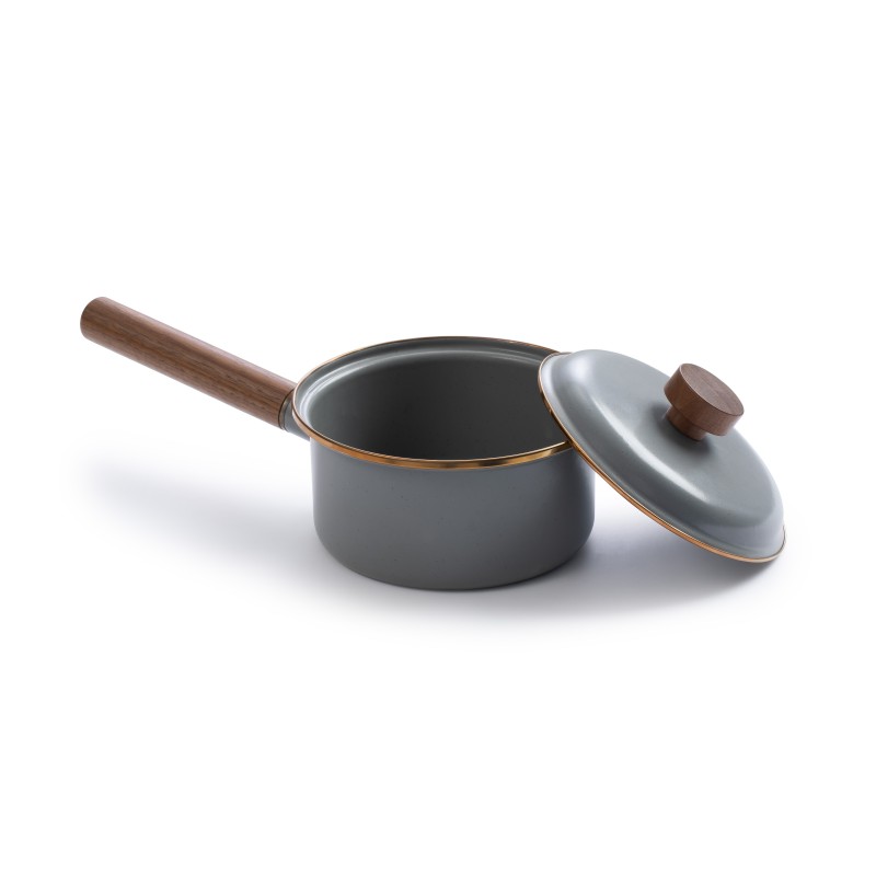 Enamel Steel Saucepan Dark Grey – Barebones Living