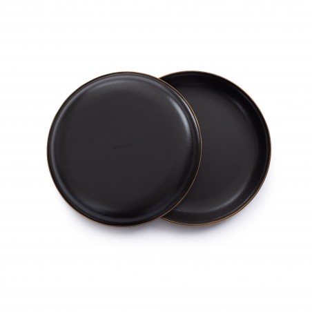 Small Enamel Steel Plates Charcoal Black – Barebones Living