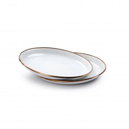 Small Enamel Steel Plates Eggshell Colour – Barebones Living