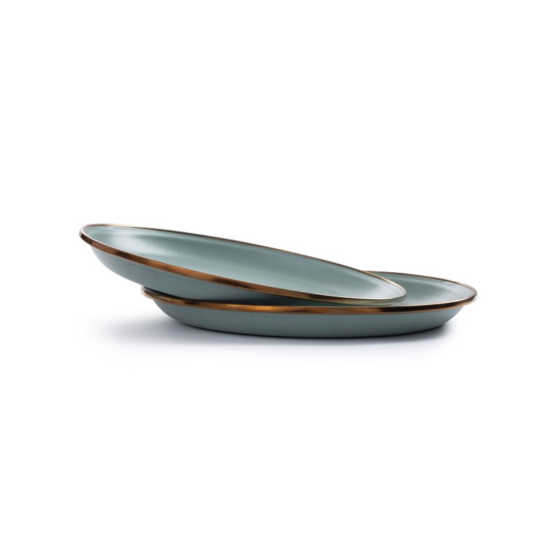 Small mint green enamel steel plates –...
