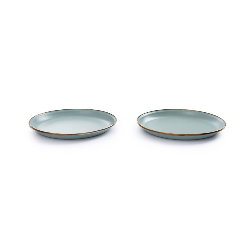 Small mint green enamel steel plates –...