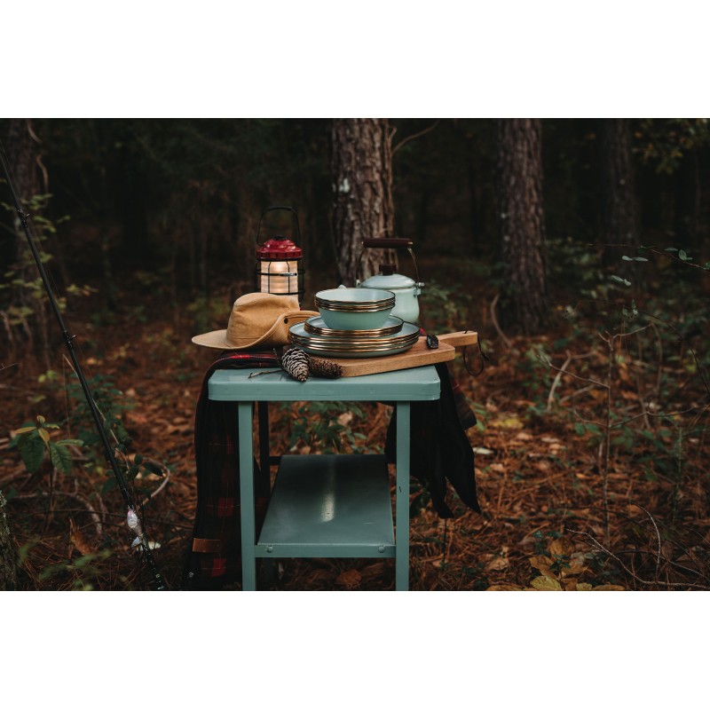 Small mint green enamel steel plates –...