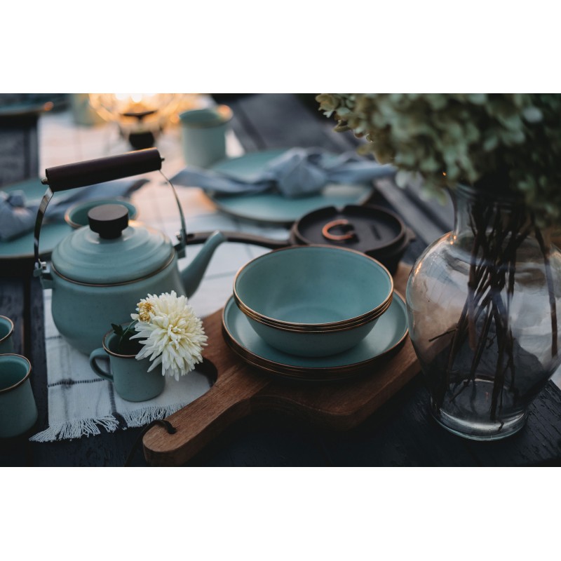 Small mint green enamel steel plates –...