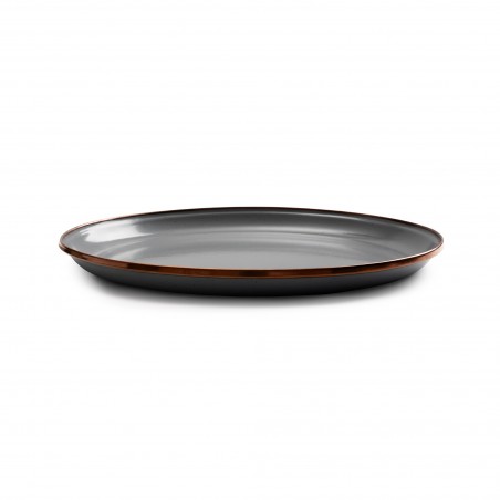 Small Enamel Steel Plates Grey – Barebones Living
