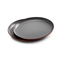 Small Enamel Steel Plates Grey – Barebones Living