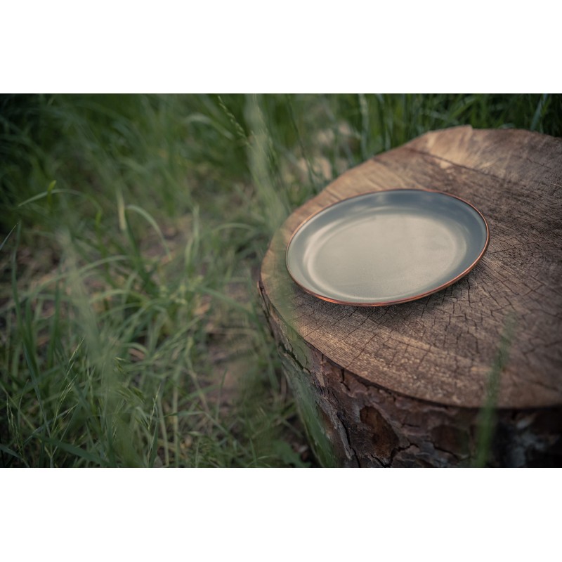 Petites assiettes en acier émaillé couleur...