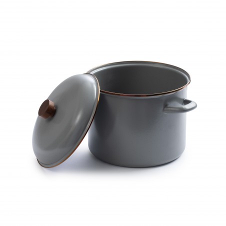 Emaillierter Stahltopf in Dunkelgrau – Barebones Living