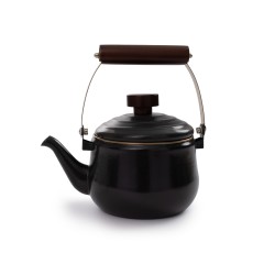 Enamel Steel Teapot Charcoal Black – Barebones Living