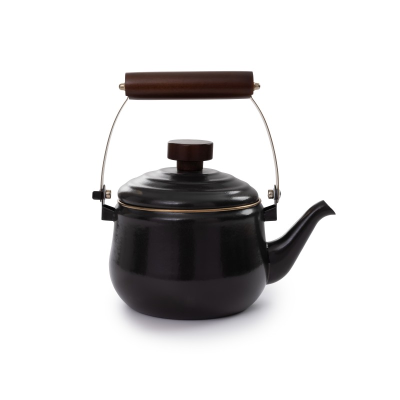 Enamel Steel Teapot Charcoal Black – Barebones...