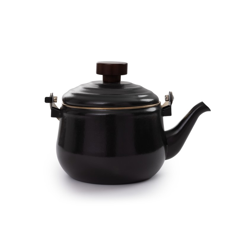 Enamel Steel Teapot Charcoal Black – Barebones...