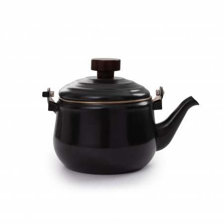 Theepot geëmailleerd staal kleur houtskoolzwart – Barebones Living