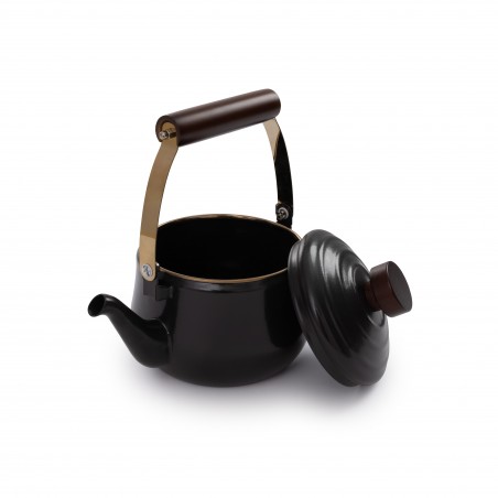 Enamel Steel Teapot Charcoal Black – Barebones Living