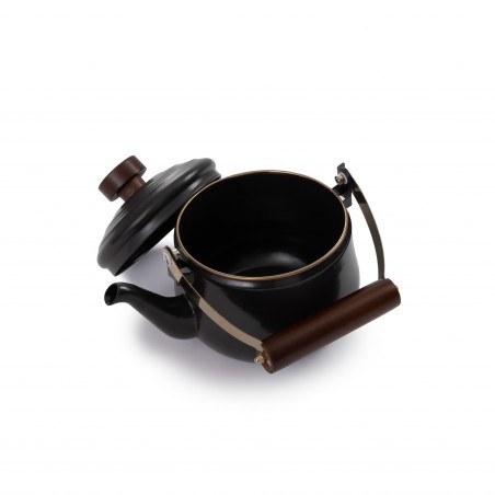 Enamel Steel Teapot Charcoal Black – Barebones Living