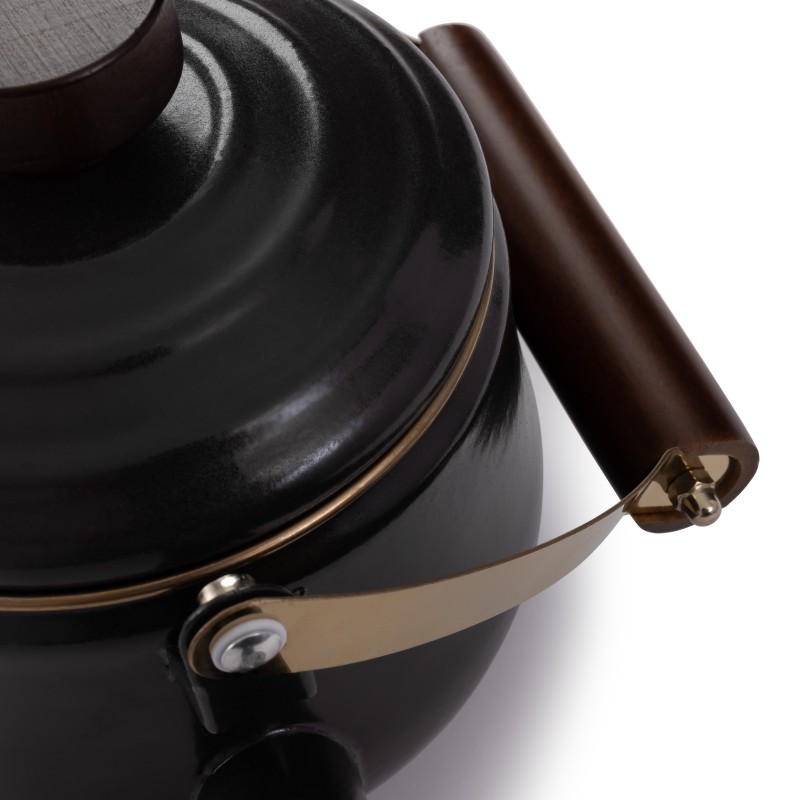 Enamel Steel Teapot Charcoal Black – Barebones...