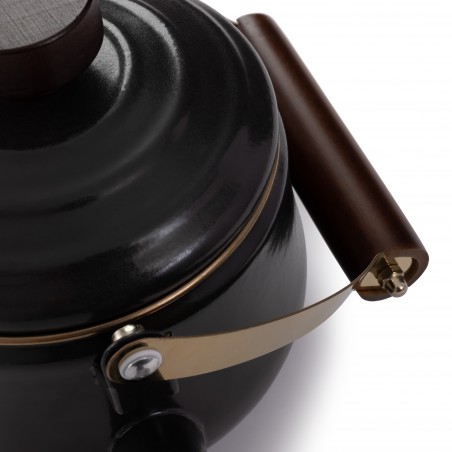Enamel Steel Teapot Charcoal Black – Barebones Living