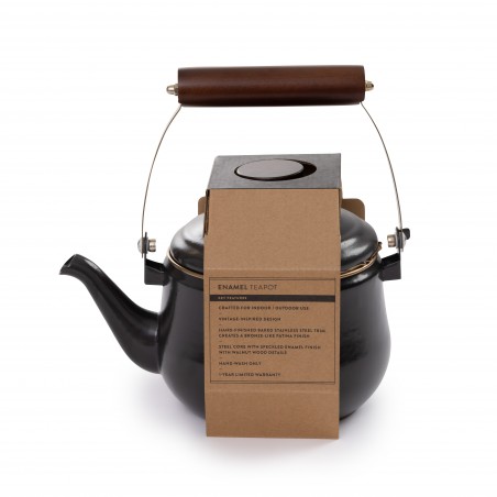 Teekanne aus emailliertem Stahl Farbe Kohlschwarz – Barebones Living