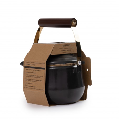 Enamel Steel Teapot Charcoal Black – Barebones Living