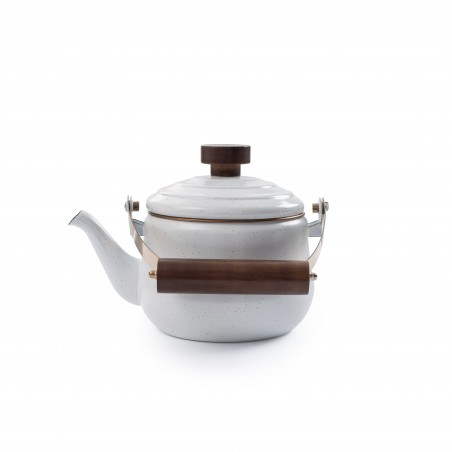 Theepot van geëmailleerd staal eierschaalkleur – Barebones Living