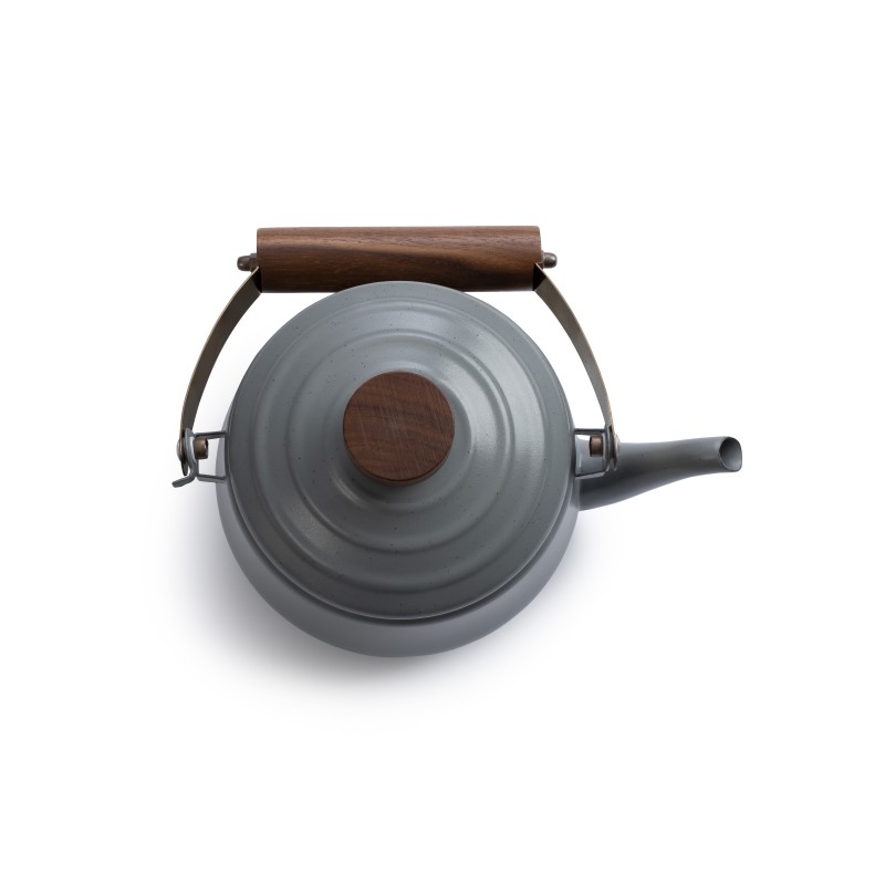 Theepot geëmailleerd staal kleur donkergrijs –...