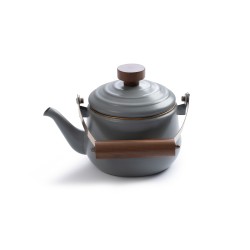 Theepot geëmailleerd staal kleur donkergrijs – Barebones...