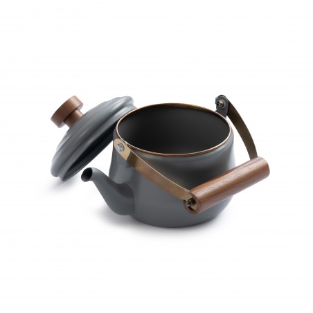 Theepot geëmailleerd staal kleur donkergrijs – Barebones Living