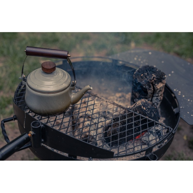 Théière en acier émaillé couleur gris foncé –...