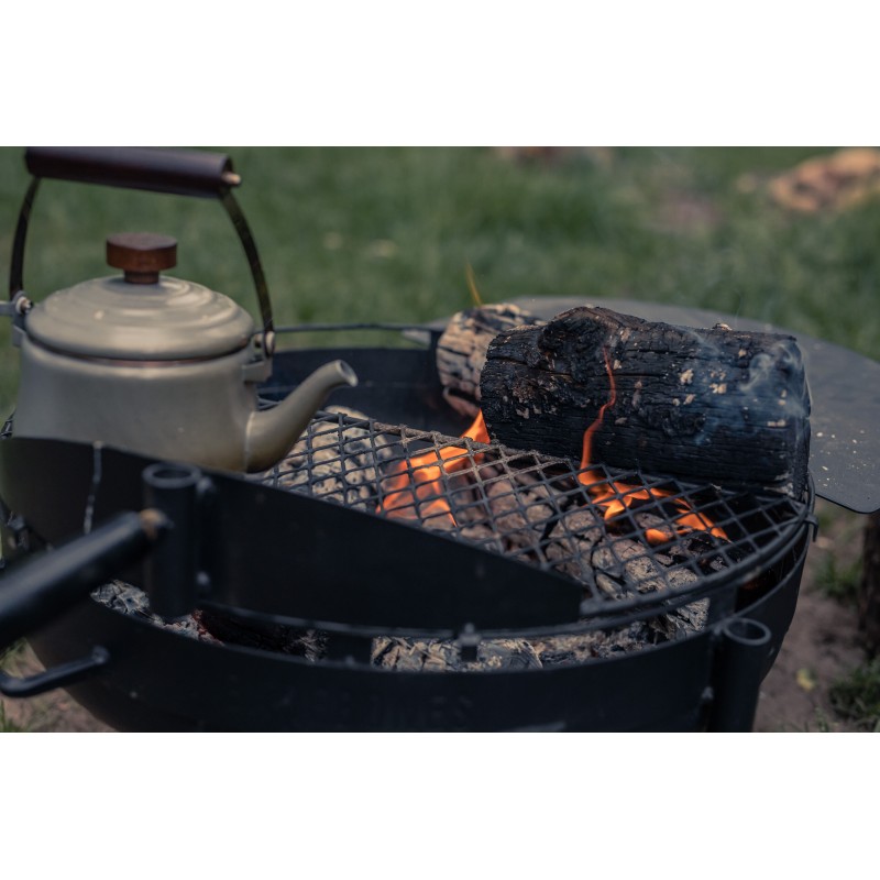 Théière en acier émaillé couleur gris foncé –...