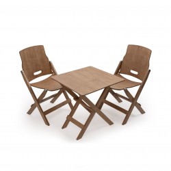 Set of 2 folding chairs and 1 folding table - Barebones...