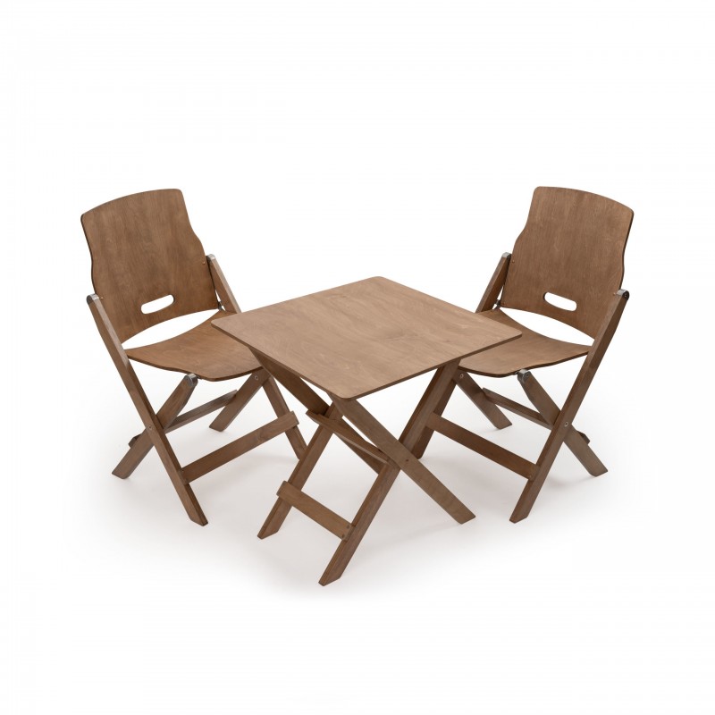 Set aus 2 Klappstühlen und 1 Klapptisch -...