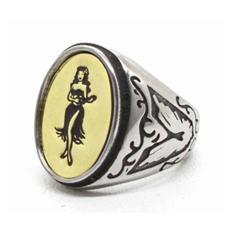 "Hula Girl" Signet Ring - Black Pearl Creations