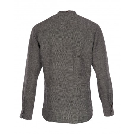 Chemise col mao 100% lin - 1923 Buccanoy Shirt Omey grey - Pike Brothers