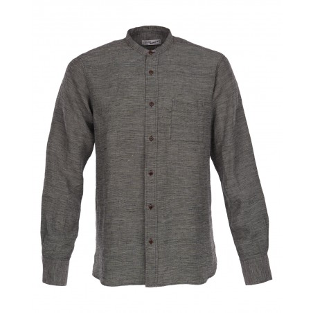 Chemise col mao 100% lin - 1923 Buccanoy Shirt Omey grey - Pike Brothers