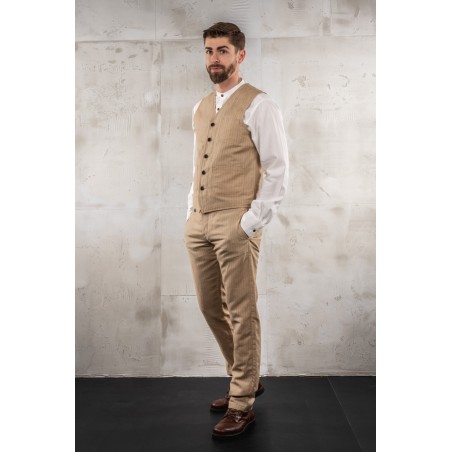 Broek 100% katoen 1947 Harvester Trousers Chicago sand - Pike Brothers