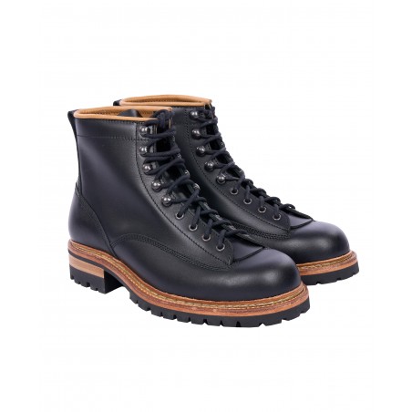 Berglaarsjes zwart leer 1946 Mountaineer Boots Black - Pike Brothers