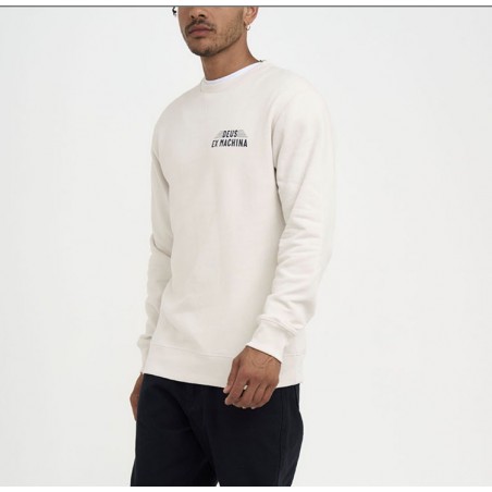 SWEAT-SHIRT COTON BIO FENDER CREW Vintage White - Deus Ex Machina