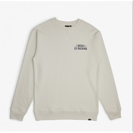 SWEAT-SHIRT COTON BIO FENDER CREW Vintage White - Deus Ex Machina