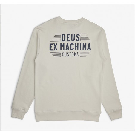 SWEAT-SHIRT COTON BIO FENDER CREW Vintage White - Deus Ex Machina