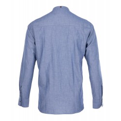 Blaues Hemd mit Stehkragen 100 % Baumwolle - 1923... 2