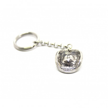 "Cowboy Hat" Buffalo Nickel Keyring - Black Pearl Creations