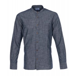 Chemise col mao 1923 Buccanoy Shirt Huaba blue - Pike...
