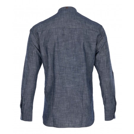 Overhemd met staande kraag 1923 Buccanoy Shirt Huaba blue - Pike Brothers