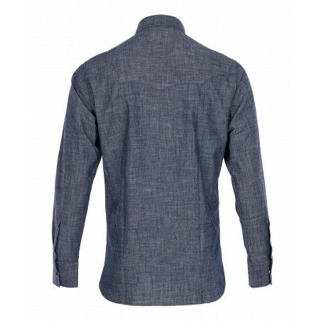 Overhemd 1952 Rider Shirt Huaba blue - Pike Brothers