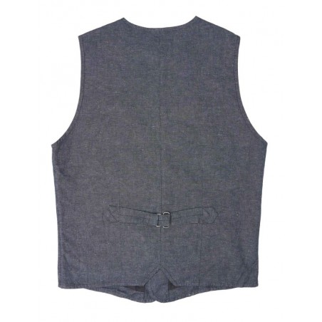 Grey Cotton Linen 1905 Hauler Vest Smoke Grey - Pike Brothers